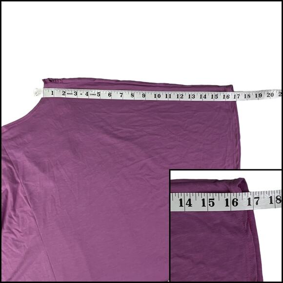 Luv Me More Embellished Crochet Neck Hi Lo Loose Tee Shirt Top Plus Size 3X Pink - Picture 10 of 13